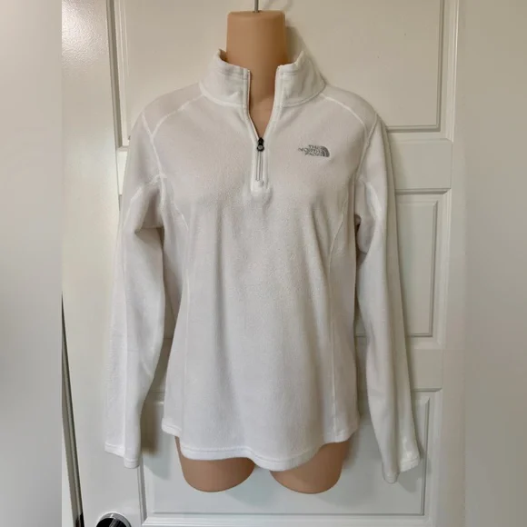 The North Face white Quarter-Zip fleece, size S - Picture 2 of 5